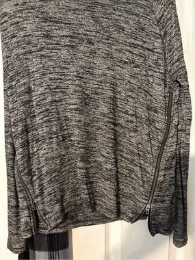rag & bone women's Charcoal Heather Zip-Trim Knit Sweater